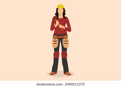 A female worker wears a uniform