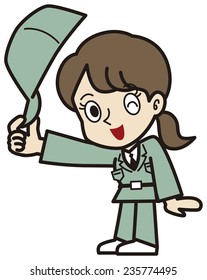 Female workers to the greeting