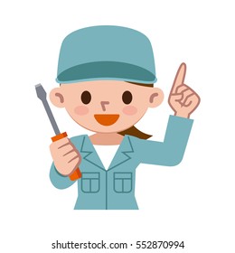 Female workers with tools