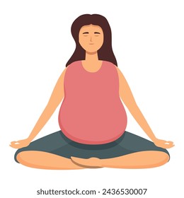 Female yoga meditation icon cartoon vector. Check gym group. People sleep relaxing