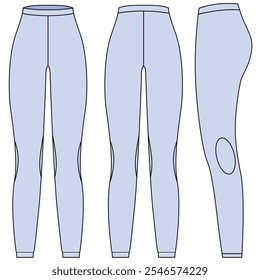 Female yoga pants leggings vector illustration. Trouser mock up editable	
