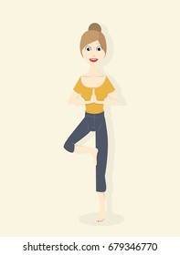 female in a yoga pose