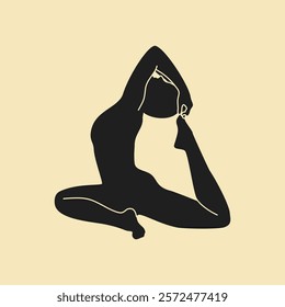 Female yoga pose silhouette, yoga pose illustration