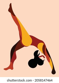 Female Yoga Position Abstract Geometric