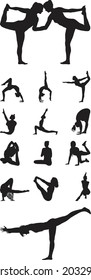 Female Yoga - Posses In Silhouette 