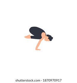 Female yoga. Vector illustration of beautiful cartoon woman