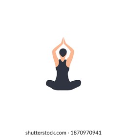 Female yoga. Vector illustration of beautiful cartoon woman