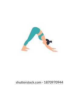 Female yoga. Vector illustration of beautiful cartoon woman