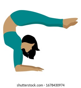 Female yoga. women doing sports, yoga, dancing, running, jogging, jumping, fitness. Sport women vector flat illustration isolated on white background in different poses - Vector