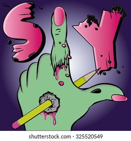female zombie hand
