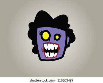 Female Zombie Head.