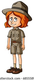 Female Zookeeper In Brown Uniform Illustration