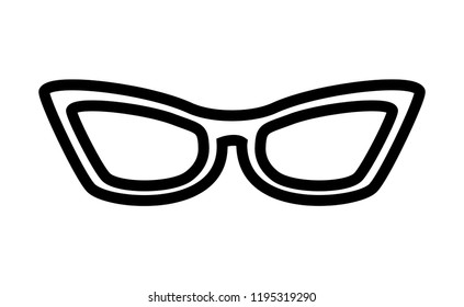 femenine eyeglasses isolated icon