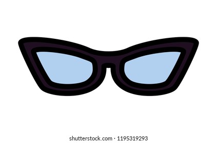 femenine eyeglasses isolated icon