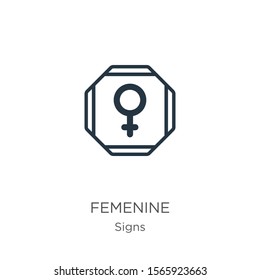 Femenine icon vector. Trendy flat femenine icon from signs collection isolated on white background. Vector illustration can be used for web and mobile graphic design, logo, eps10