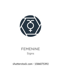 Femenine icon vector. Trendy flat femenine icon from signs collection isolated on white background. Vector illustration can be used for web and mobile graphic design, logo, eps10