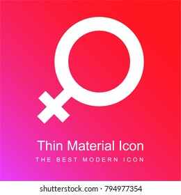 Femenine red and pink gradient material white icon minimal design