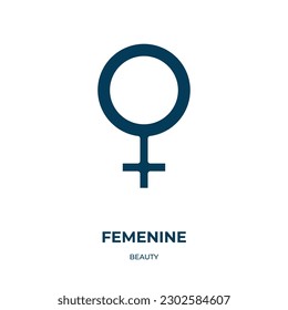 femenine vector icon. femenine, fashion, woman filled icons from flat beauty concept. Isolated black glyph icon, vector illustration symbol element for web design and mobile apps