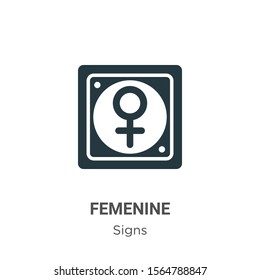 Femenine vector icon on white background. Flat vector femenine icon symbol sign from modern signs collection for mobile concept and web apps design.