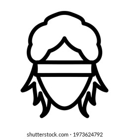 Femida Head Icon. Editable Bold Outline Design. Vector Illustration.