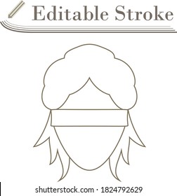 Femida Head Icon. Editable Stroke Simple Design. Vector Illustration.