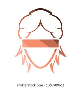 Femida head icon. Flat color design. Vector illustration.