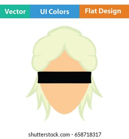 Femida head icon. Flat color design. Vector illustration.