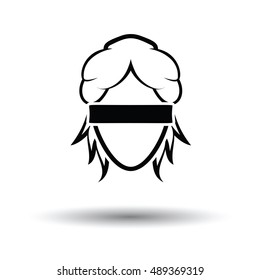 Femida head icon. White background with shadow design. Vector illustration.