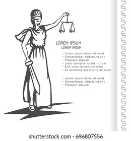 Femida - lady justice, graphic vector illustration