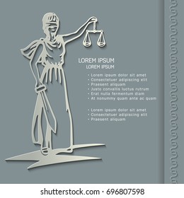 Femida - lady justice, graphic vector illustration