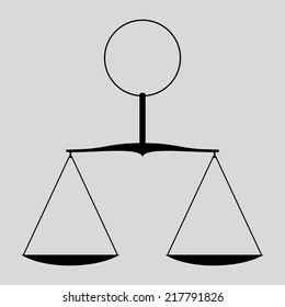 Femida scales with ring. Vector.