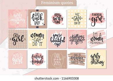 Femimism hand drawn typography poster or cards. Conceptual handwritten phrase.T shirt hand lettered calligraphic design. Inspirational vector