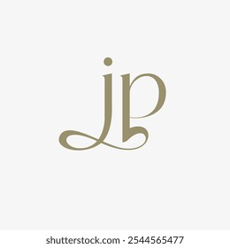 Femine letter jp simple logo design vector. pj initial logo brand for luxury apparel, fashion, boutique, business and company