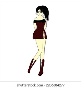 Feminine animation vector, simple and attractive.