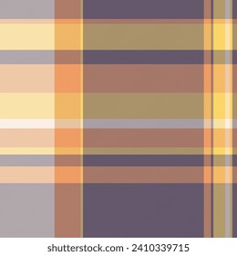 Feminine background textile vector, yard tartan check seamless. November fabric pattern plaid texture in pastel and orange colors.