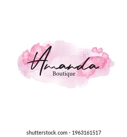 Feminine Badge. Beautiful Badge For Branding And Card Composition Design Concept. Brand Name, Shop Name For Boutique, Cosmetics Shop Etc.