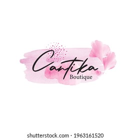 Feminine Badge. Beautiful Badge For Branding And Card Composition Design Concept. Brand Name, Shop Name For Boutique, Cosmetics Shop Etc.