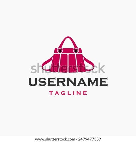 feminine bag logo design inspiration . luxury women bag  logo design template . pink handbag icon