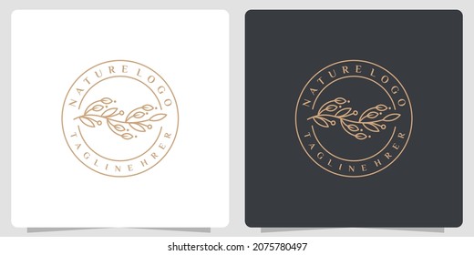 Feminine beauty nature line art style