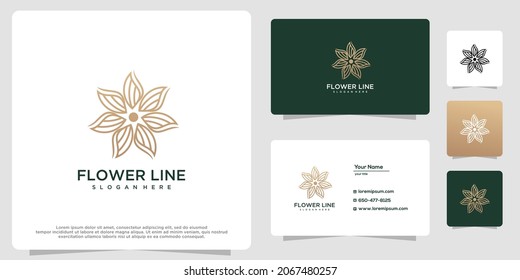 Feminine beauty salon and spa line. business card template design.
