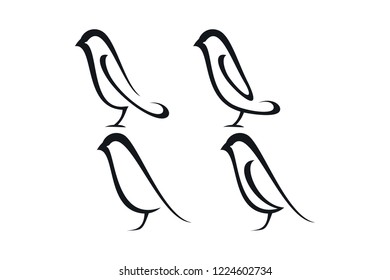 Feminine Bird Icon Logo Vector