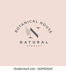 feminine botanical icon logo design 