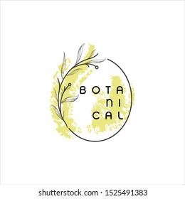 feminine botanical logo icon in vector