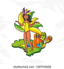 feminine brazilian dancer character
