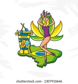 feminine brazilian dancer character
