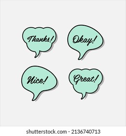 Feminine bubble speech doodle vector