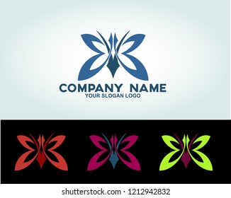 the feminine butterfly logo that is suitable for symbolizing femininity and can be installed for salon logos, spas, boutiques, cosmetics, perfumes and yoga