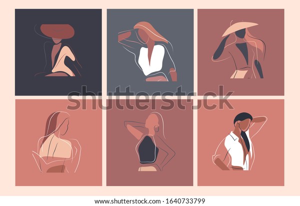 Feminine Concept Design Template Illustration Woman Stock Vector ...