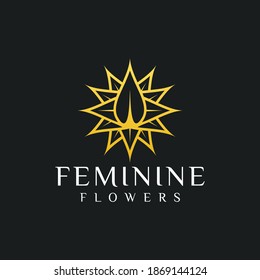 Diseño gráfico de vectores de iluminación con logotipo y patrón de FLower creativo