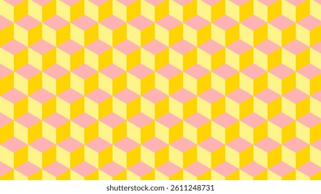 Feminine cube pattern with soft pastel pink and orange, giving a sweet and aesthetic feel. Perfect for girly themed designs or beauty products